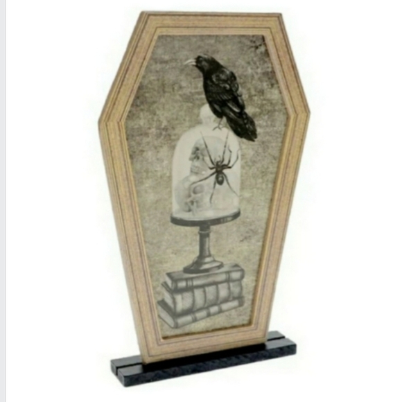 Halloween-Themed Coffin-Shaped Wooden Tabletop Décor - Picture 2 of 6